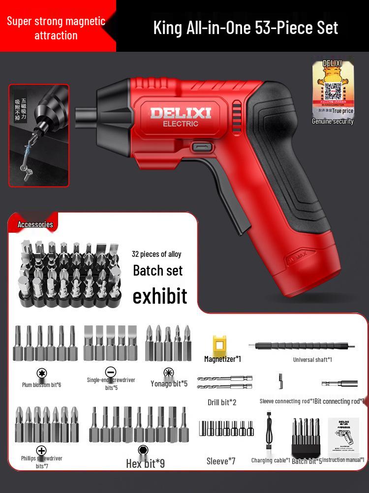 Rechargeable Multifunctional Mini Electric Screwdriver Set for Household Use
