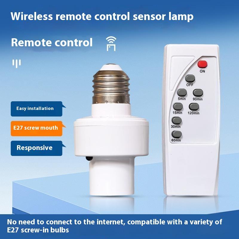 Ac85-265V E27 Lamp Base With Wireless Smart Remote Control Intelligent Switch Lamp Holder Cap Smart Home Accessory