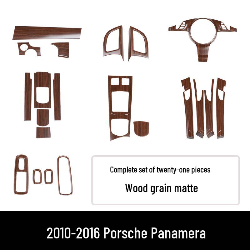 Carbon Fiber Panel Decor Sticker for 10-16 Panamera Front Passenger Side - Imitation Peach Wood