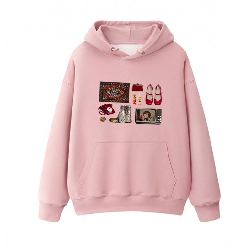 Retro Y2K Women's Casual Printed Hoodie - Autumn/Winter Collection