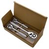 Three-Piece Ratchet Wrench Set: 1/2" Large, 3/8" Medium, 1/4" Quick Wrenches for Auto Repair