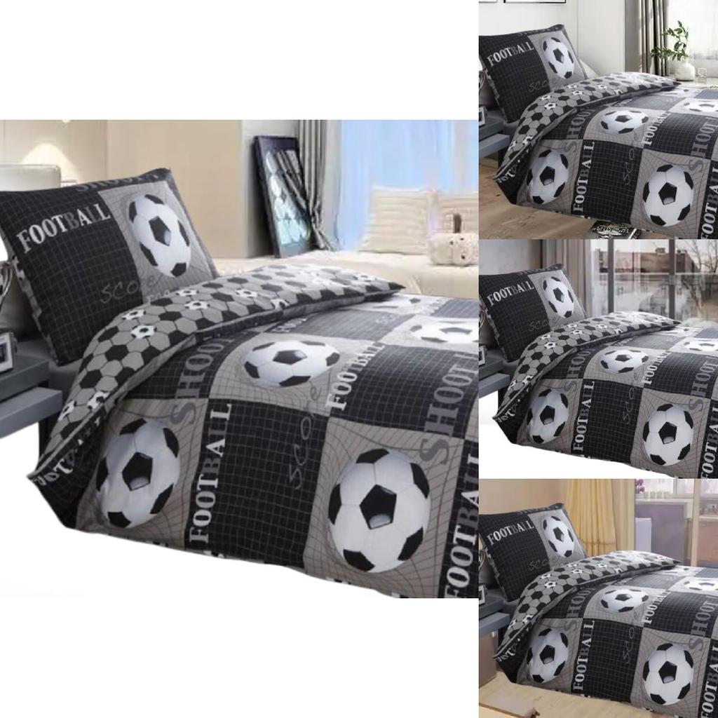 Ensemble de housse de couette imprimée Football avec impression numérique pour la décoration de la chambre d'adolescent