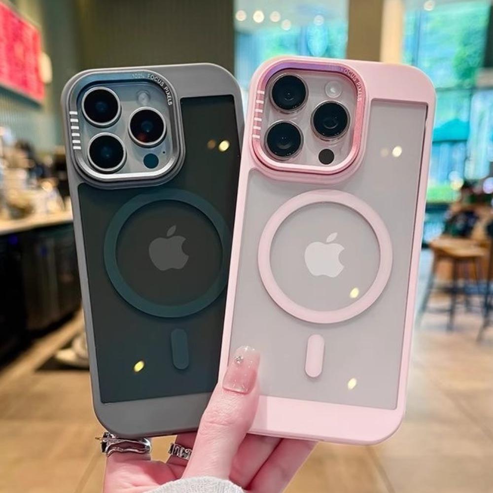 Luxury Clear For Magsafe Heat Dissipation Frame Phone Case For 17 16 15 14 13 12 11 Pro Max Acrylic Protective Back Cover