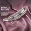 Durable One Piece Molded Toy Large Clear Silicone Dildo, Realistic Sex for Men Sensory Grain Texture Stroker Women, BDSM Beginner Training Tool, Adult