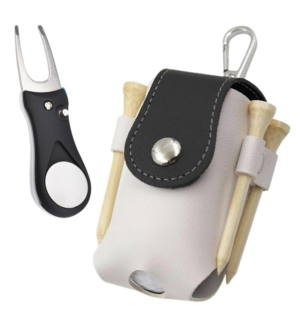 Pouch Ball Available In 6 Green Fork Holds 2 Small Item Holds 4 Magnetic Synthetic Black [M-Sing] Golfer's Case, Colors, Set, TEE, Balls, Case, Tees,
