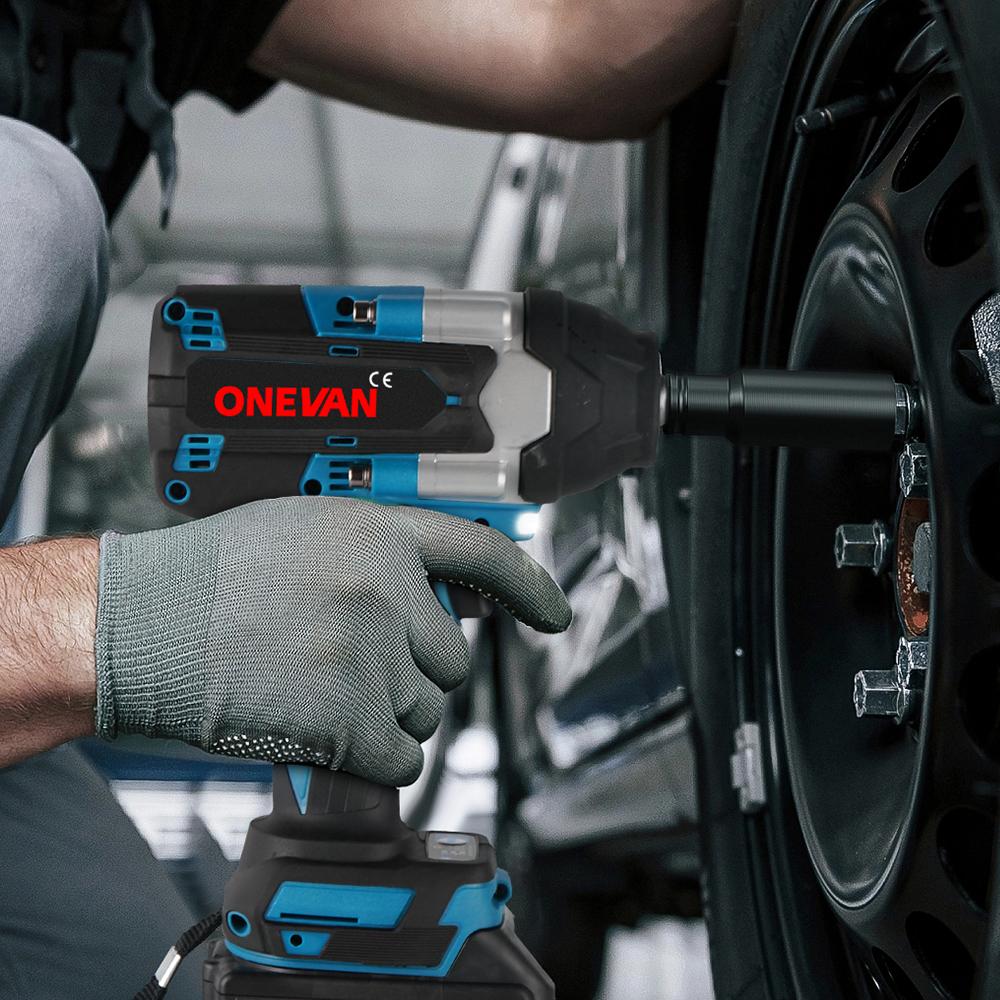 ONEVAN Torque Brushless Electric Impact Wrench 1/2 inch Screwdriver Cordless Wrench Power Tools For Makita 18V Battery