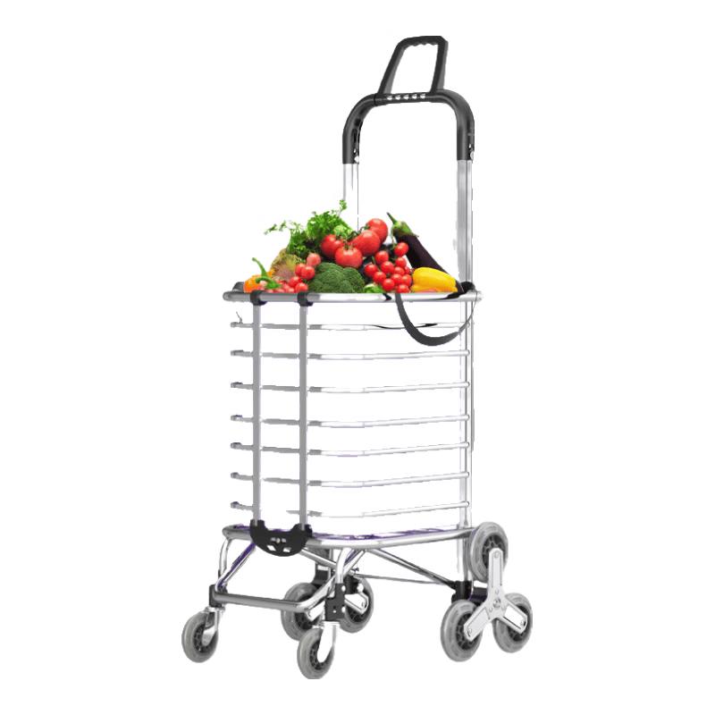 Foldable Stair Climbing Shopping Cart 8-Wheel Stair Climbing