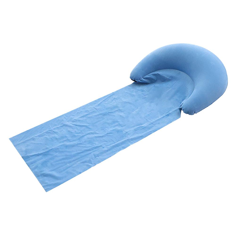 Inflatable Lounger with Head Rest Flocking Air Couch Ergonomic Portable Beach Chair Camping Air Bed for Camping Beach