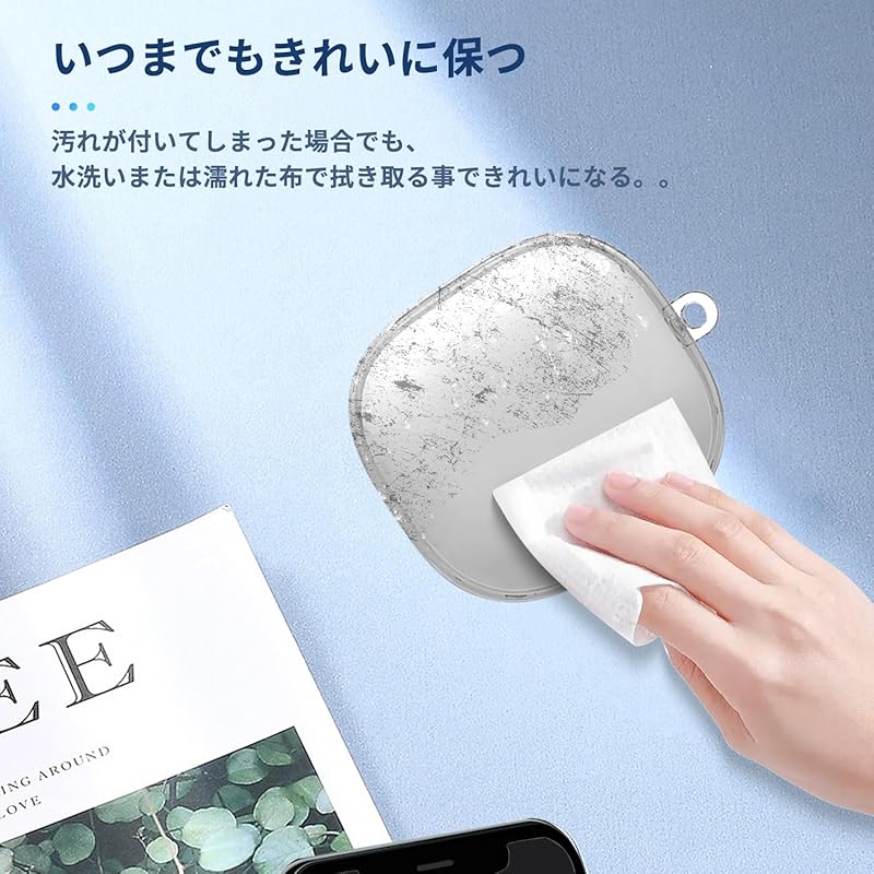 For Anker Soundcore C40i for case cover [NOUKAJU] wireless earphones TPU protective case (With carabiner + strap included) ) Fall prevention Scratch