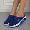 Scarpe con tacco a zeppa, Pantofole casual chiuse a punta larga, Scarpe a punta tonda, Nuove scarpe da donna