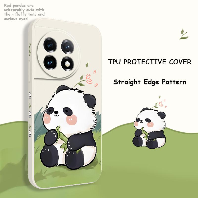 Baby Panda Phone Case For Oneplus 13 13R 12 12R 11 11R 10 10R 10T 9R 9RT 9 8T 8 7 7T Pro 5G Liquid Silicone Cover