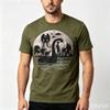 Mystery Creatures Moon Print TShirt UFO Bigfoot Graphic Tee 100 Cotton for Unisex and Unisex Casual Cotton Short Sleeve Tee Top
