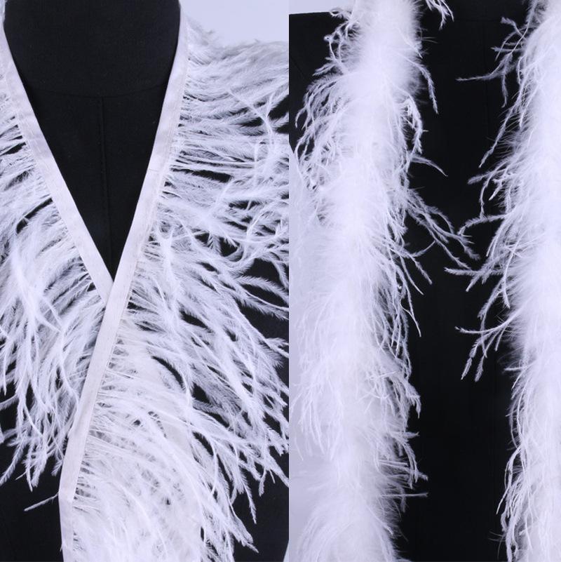 2022 Hot-Selling Double-Layer Encryption Ostrich Feather 8-15Cm Ostrich Feather Lace Cloth Strip Clothing Decoration