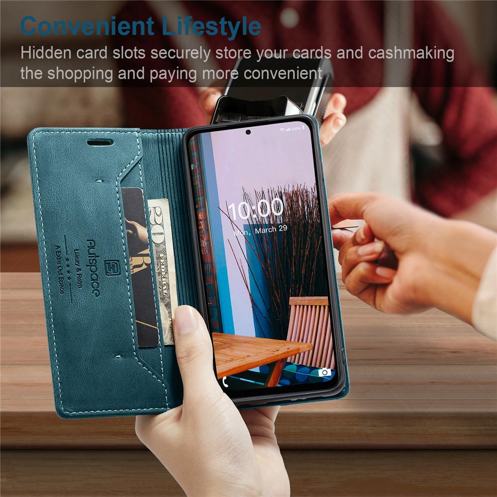 Luxury Genuine Leather Magnetic Wallet Flip Case for Samsung Galaxy M53 M33 M13 M32 M31 M12 M23 Card Slot Stand Shockproof Foldable Protection Cover