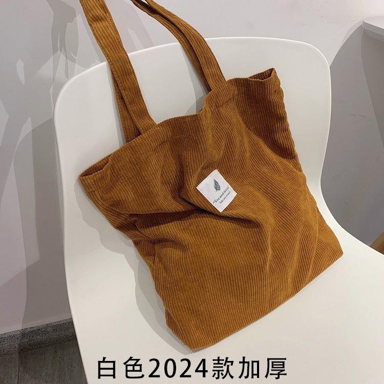 Corduroy Shoulder Bag Baita Student Handbag Shiling Leisure Shopping Bag Women'S Tote Bag