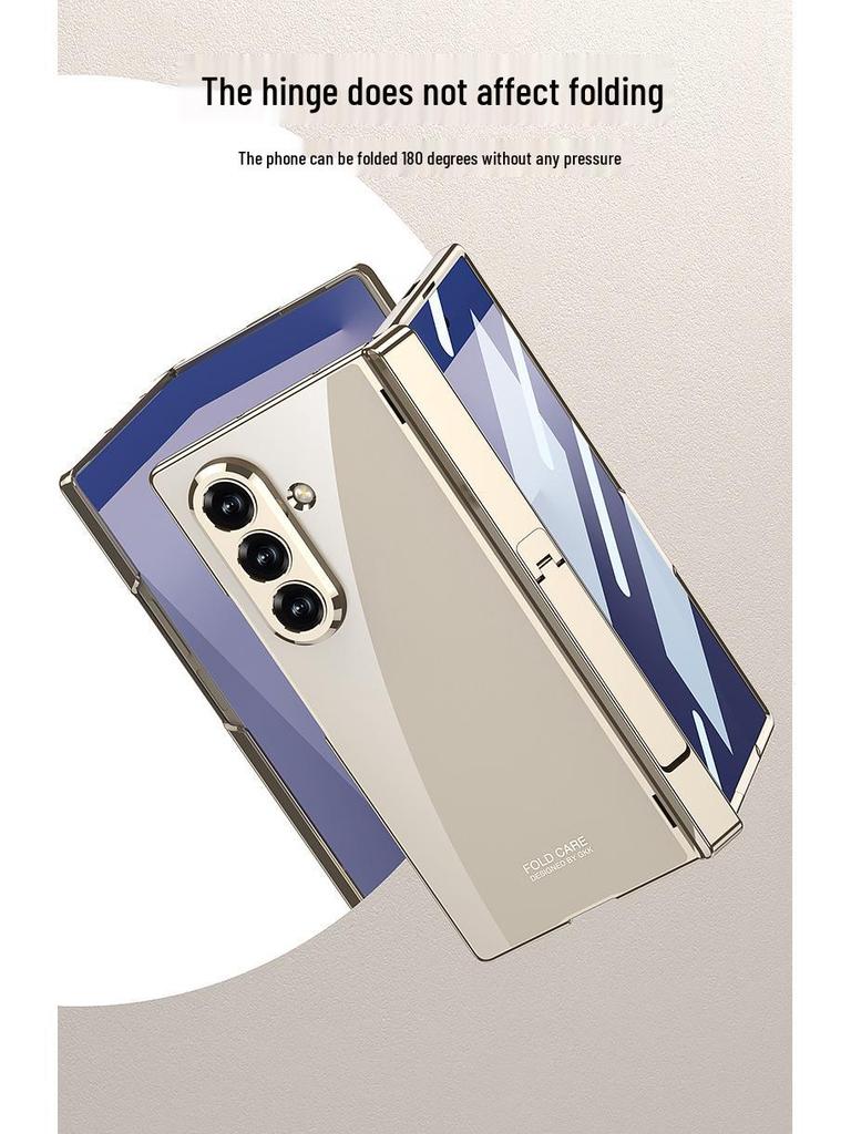 Samsung Z Fold 7 Electroplated Transparent Magnetic Protective Case