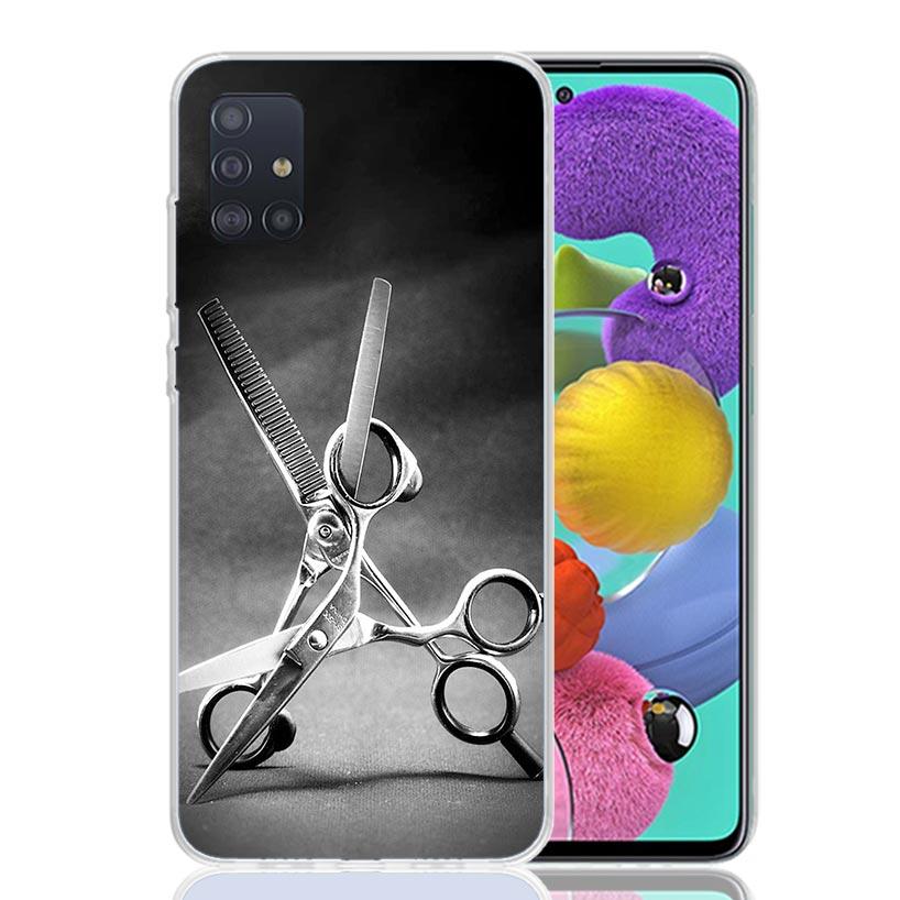 Hair Stylist Scissors Brush Phone Case For Samsung Galaxy A52 A42 A32 A22 A12 A51 A50S A40 A30S A20E A10S A41 A31 A21S A11 A72 A