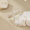 Flower Enamel Lotus Hand Bangle Hand Jewelry Retro Opening Hand Ring  Student
