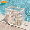 Große wasserdichte PVC-Strandtasche mit Knopfverschluss für Toilettenartikel & Kosmetik – Ideal zum Schwimmen und für den Außenbereich