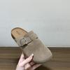Platform-soled Birkenstocks Casual Outer Wear Bag Head Half Slippers Women's Shoes 2025 Autumn Half-tray Shoes Boken Single Shoes