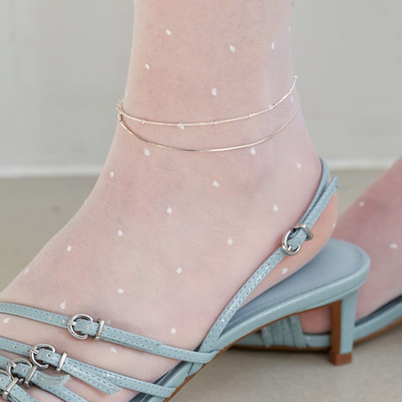 

OVLA (SILVER 925) snake two chain anklet JA001 silver