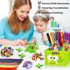 FUNZBO Kids Art & Craft Supplies - Toddler Craft Kit: Glue Stick, Pipe Cleaner, Ice Pop Stickers, Drawing Paper, Pom Poms & Googly Eyes. A Perfect