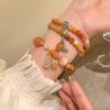 Chinese Handmade Pumpkin Bead Bracelet Anti-natural Stone Beaded Gourd Retro Bracelet Zen High-end Antique Jewelry