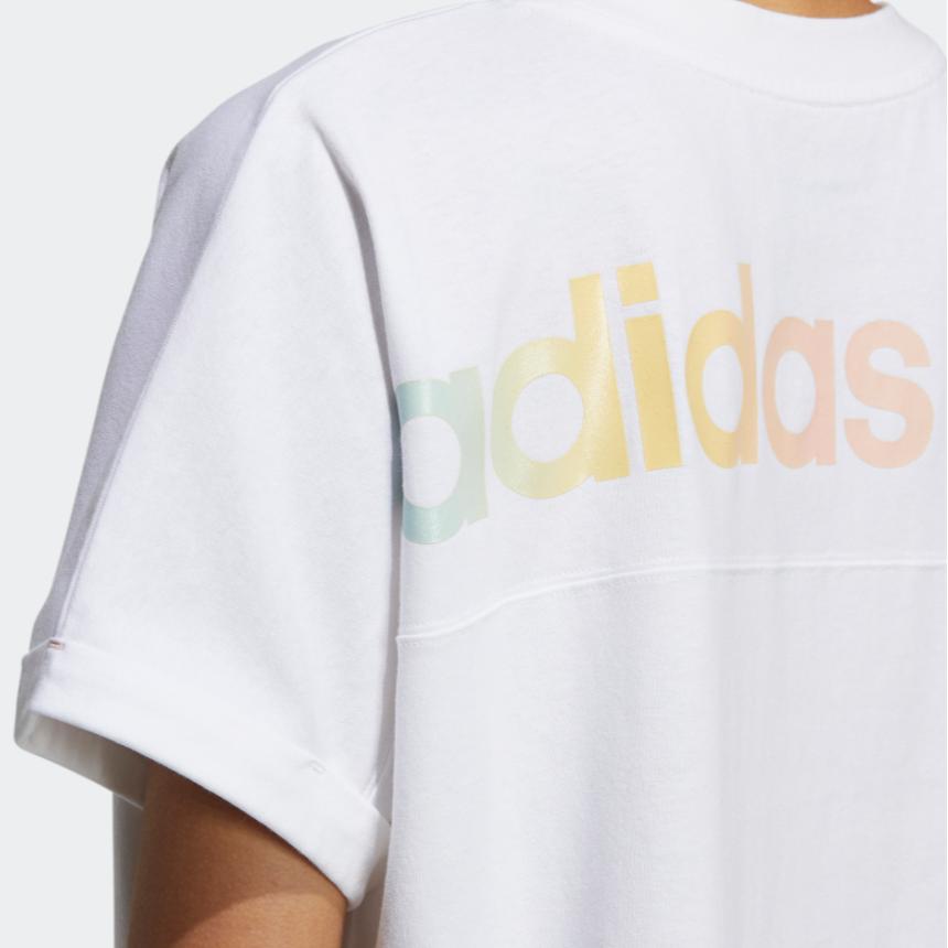 Adidas Neo Casual Straight-Leg Letter Print Sports T-Shirt Women Tops White H16281