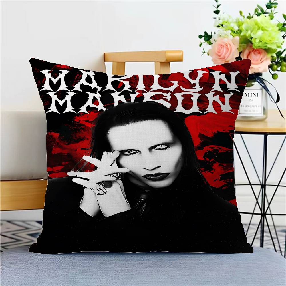M-Marilyn M-Manson Singer Personalized Picture Text Home Decorative Pillows Household Gifts 45X45Cm