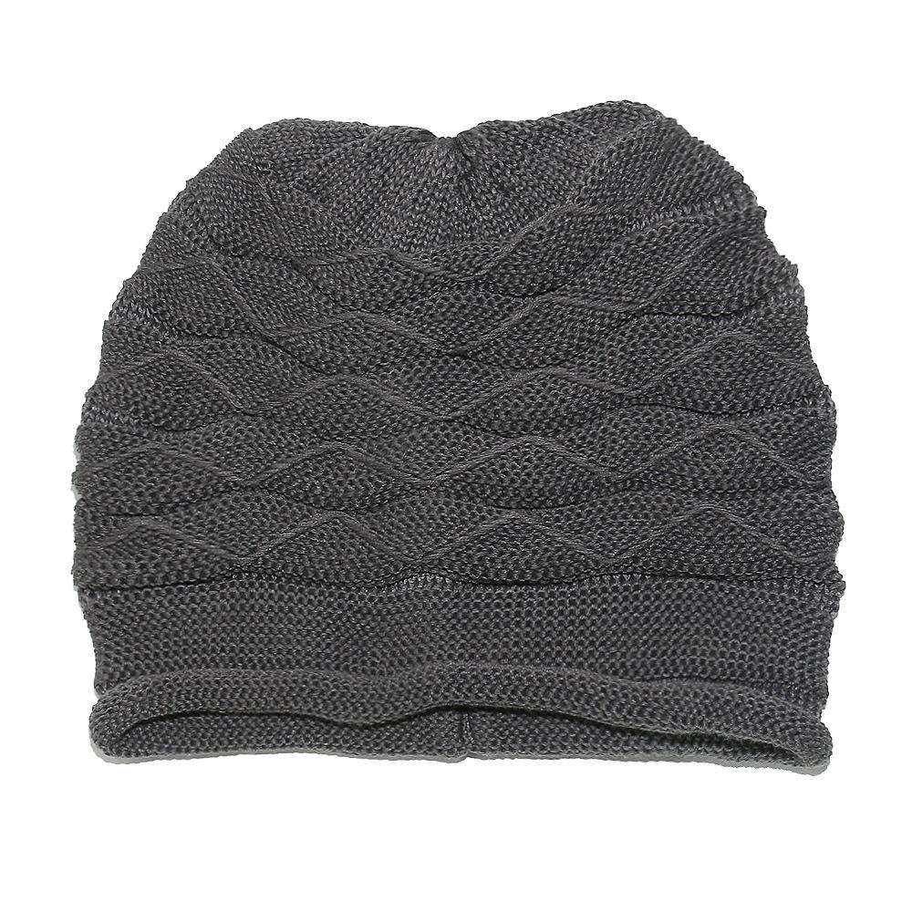Pile Hat Men's New Winter Warm Knitted Hat Solid Color Ear Protection Simple Knitted Headhat Warm Casual Hat Men