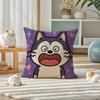 Surprised Cat Funny Party Pattern Pillow Case Double-Sided Plush Sofa Cushion Covers Organic Breathable Invisible Zipper