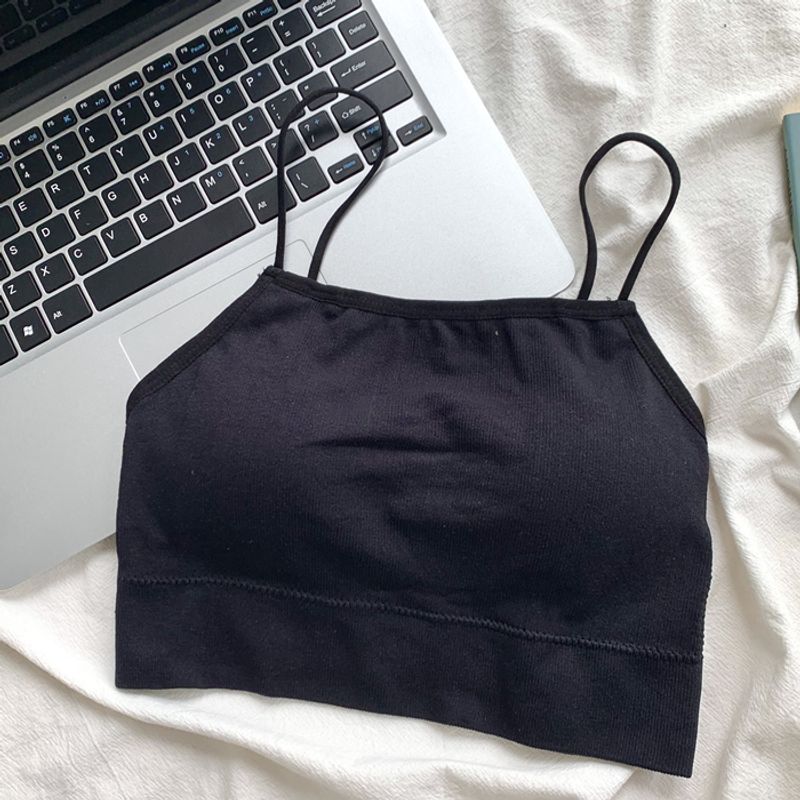 

Sports Fitness Small Sling Vest Female Summer with Chest Pad Underwear That Makes Your Back More Beautiful Bra One Piece Underwear Base Yoga Jacket Black Free size (40.00kg -65.00kg)