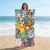 Pokemon All-Star Beach Towel, Pikachu & Friends Cartoon Print Microfiber Towel, Quick Dry Sand Free Swim Towel for Summer Beach