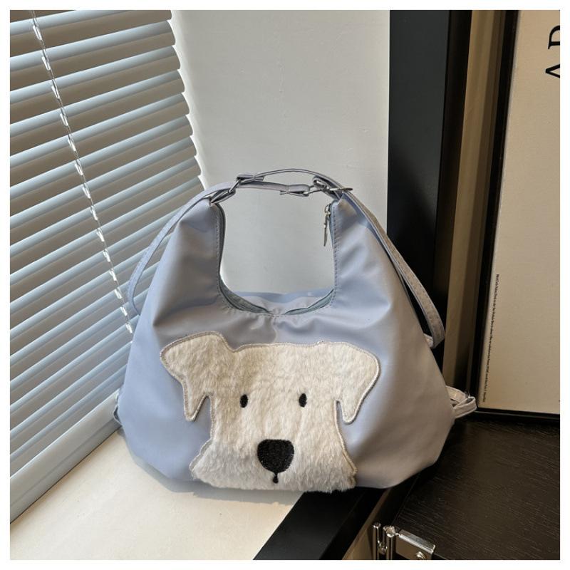 Dog Vintage Cartoon Pattern Underarm Bag Tote Bag Large Capacity Daily For
