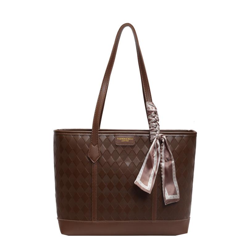 

Популярная женская сумка-тоут на одно плечо большой вместимости 2025 новая универсальная модная сумочка рабочая сумка для поездок кофейный