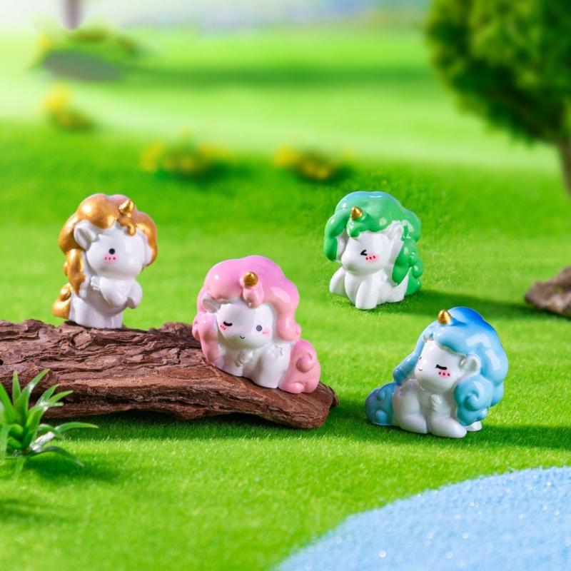 Unicorns Figurines Unicorns Decors Waterproof Toy Playsets Miniature Doll Garden Figurines Cake Toppers Parties Favor