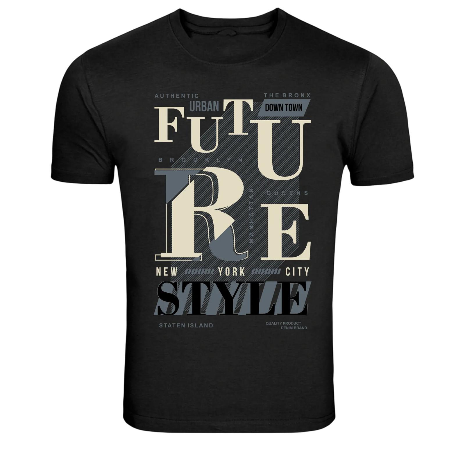Future Style New York City Urban Typography Graphic T-Shirt L