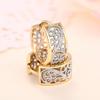 Two Tone Filigree Huggie Hoop Earrings for Women Vintage Lace Pattern Small Hoop Earrings Elegant Daily Jewelry