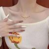 Gold-Plated Bamboo Section Necklace - Zhou Family Heritage Peace Symbol Pendant for Women