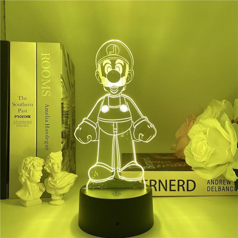 Super Mario Usb Night Light With Color Changing Led For Gaming Room Decor