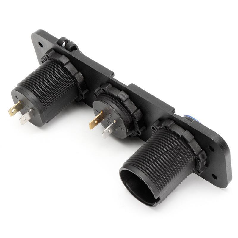 Car Charger Rocker Switch Cigarette Lighter Multifunctional Dual USB 3.1A Black