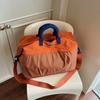 Nylon Duffel Bag for Women and Men Large Capacity Travel Gym Bag with Grid Pattern Design Hand Carry Shoulder Bag for Short Trip