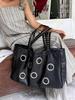 Women Tote Bag Metalpunk PU Rivet Fashion Vintage High-Capacity Shoulder Bag Handbag Girls