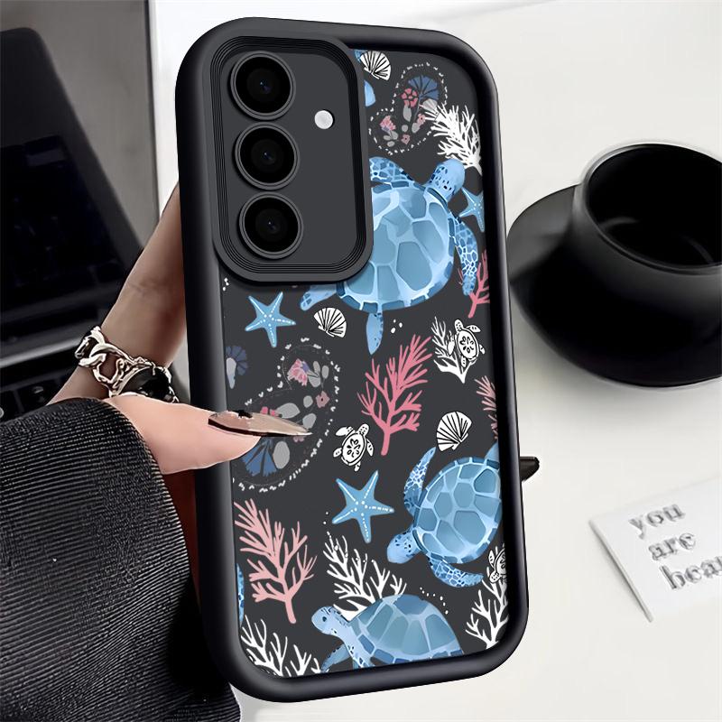 Cute Turtle Soft Case For Samsung Galaxy S25 Edge S24 S25 S23 S22 Ultra S24 FE A56 A55 A54 A36 A15 A25 A16 A26 5G Phone Cover