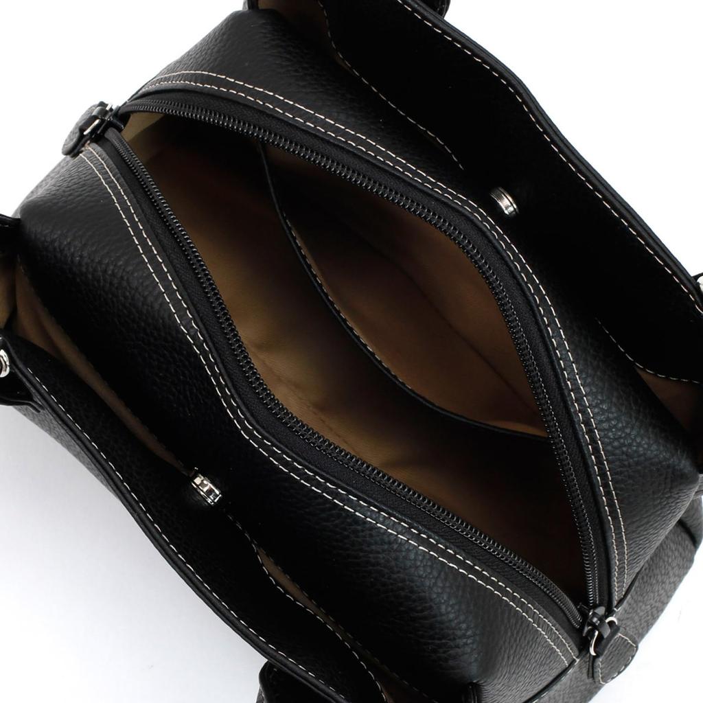 Kitamura Tag Handbag Beige Stitching 15521 K-Mark 2-Way Y-1313 Black/Sand [Black]