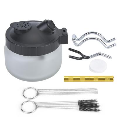 Airbrush Cleaning Pot  Glass Steel and Plastic Made Paint Cleaning Jar(Cleaning Pot Three Pcs)
