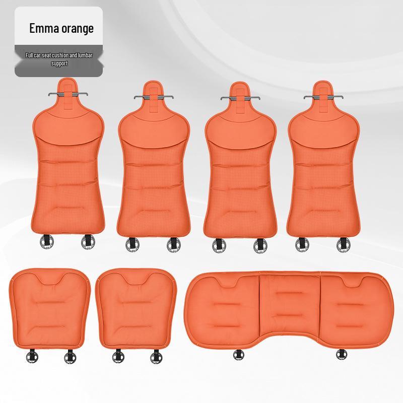 Universal Ventilated Car Seat Cushion for BMW, Mercedes-Benz & Xiaomi - Four Seasons, Lumbar Support, Rear Integrated, Single Driver Seat.