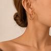 2 Pcs Stainless Steel Round Hoop Earrings Woman 20-40mm Big Circle Earrings Gold Silver Color Ear Buckle Huggie Daily Jewelry