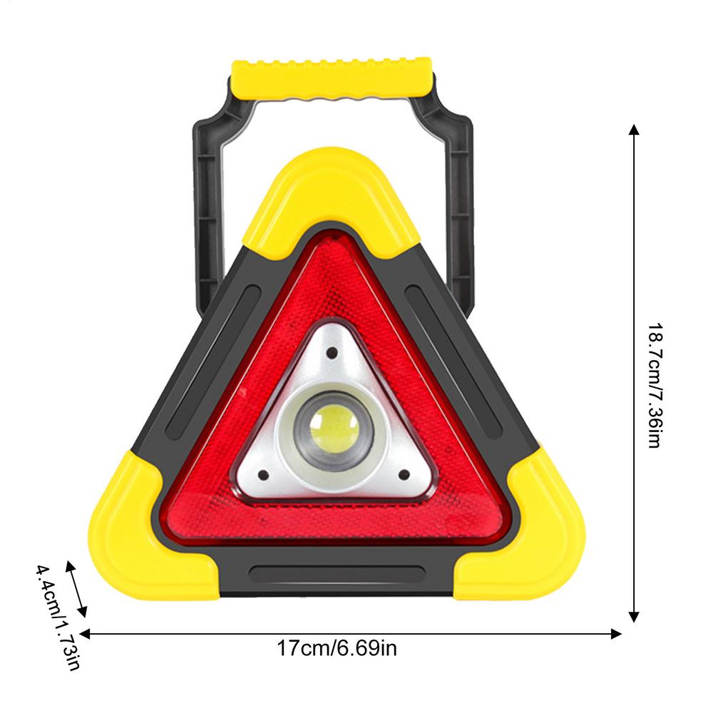 2-in-1 Solar Emergency Triangle Warning Light Roadside Triangle Lights LED Lamp With 4 Modes Safety Triangle LED Work Light