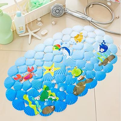 Colorful Sea Creatures Shell Design Non-Slip Bath Mat - Durable, Easy To Clean, Multi-Purpose Safety Floor Mat for Bathroom, Bathtub